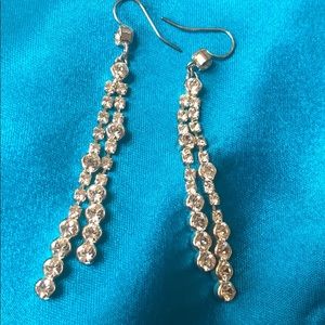 Rhinestone earrings | Bridal earrings | Waterfall Sparkley Earrings